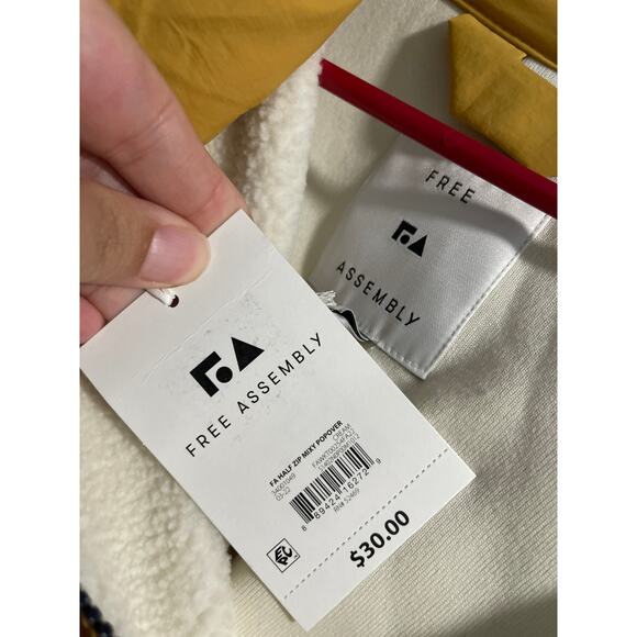 Free Assembly Womens Half Zip Mixy Popover Colorblock Sweater Sweatshirt XL - Picture 7 of 10